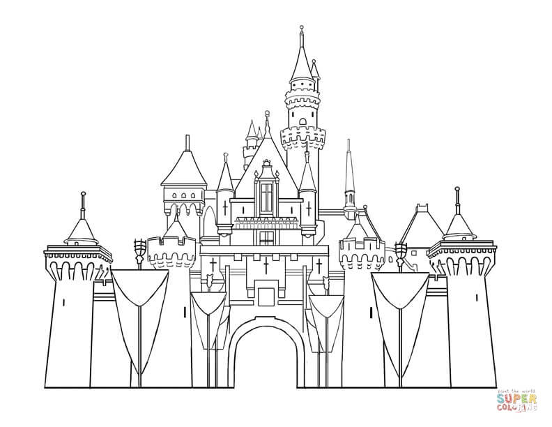 Disney castle coloring page free printable coloring pages