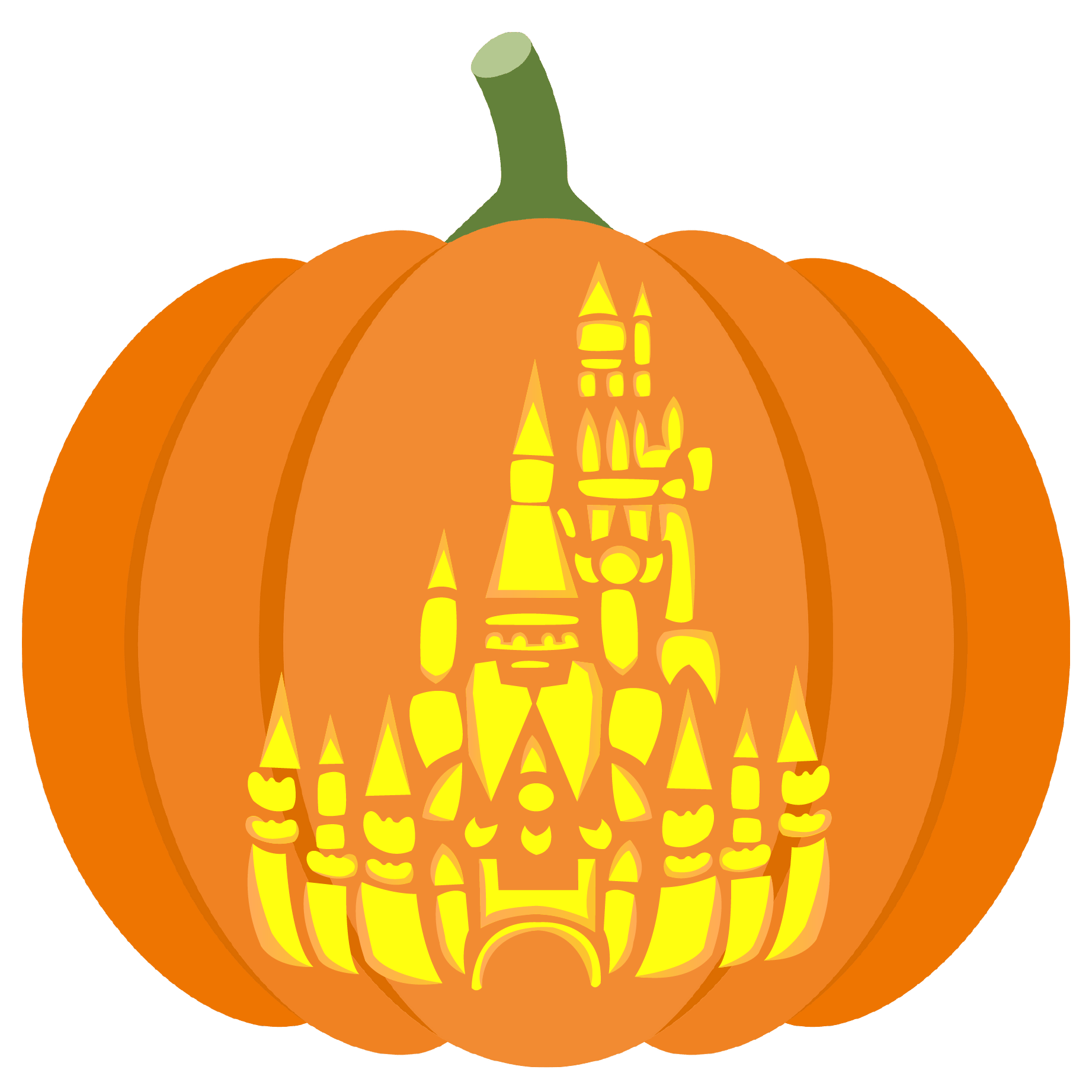 Disney abstract castle pumpkin stencil free printable papercraft templates