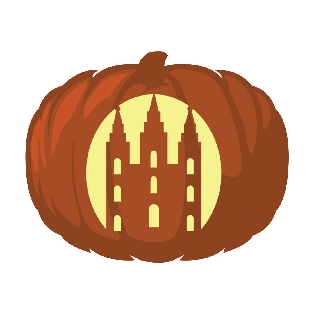 Basic salt lake city temple pumpkin carving template