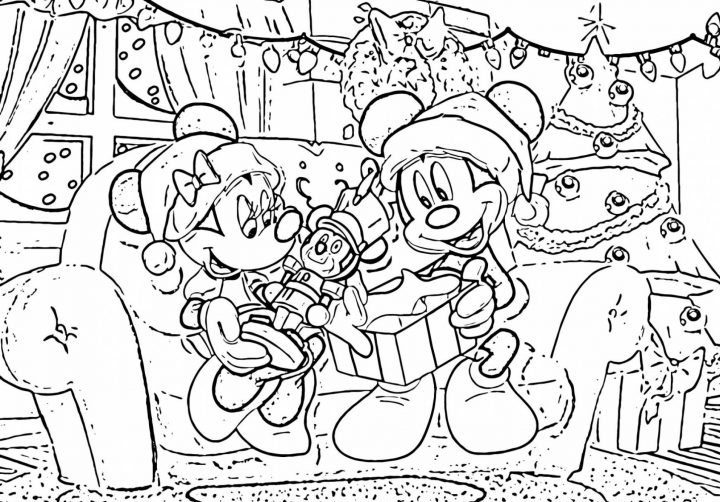 Mickey mouse christmas coloring pages