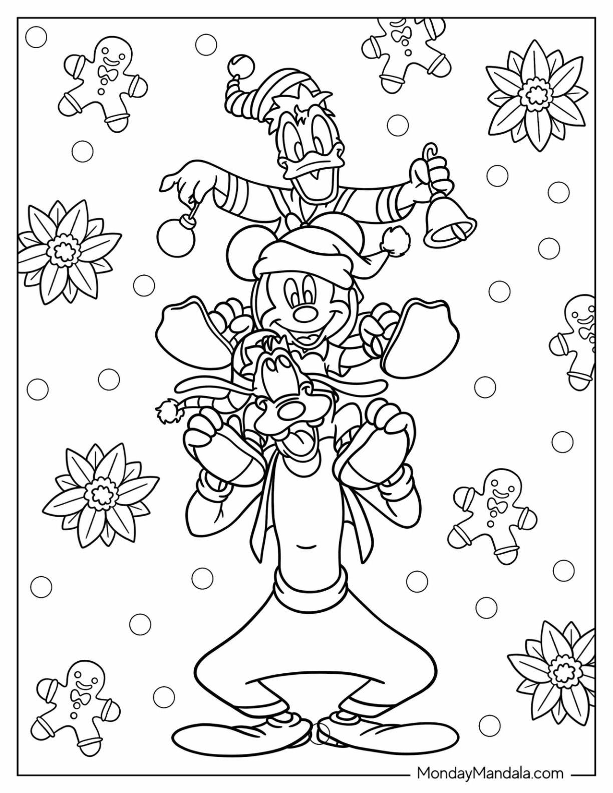 Disney christmas coloring pages free pdf printables