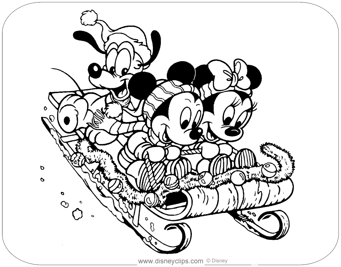 Mickey mouse friends christmas coloring pages