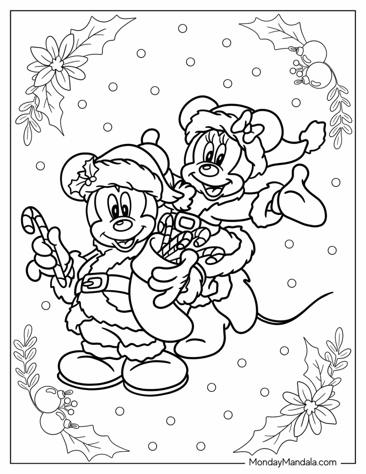 Disney christmas coloring pages free pdf printables