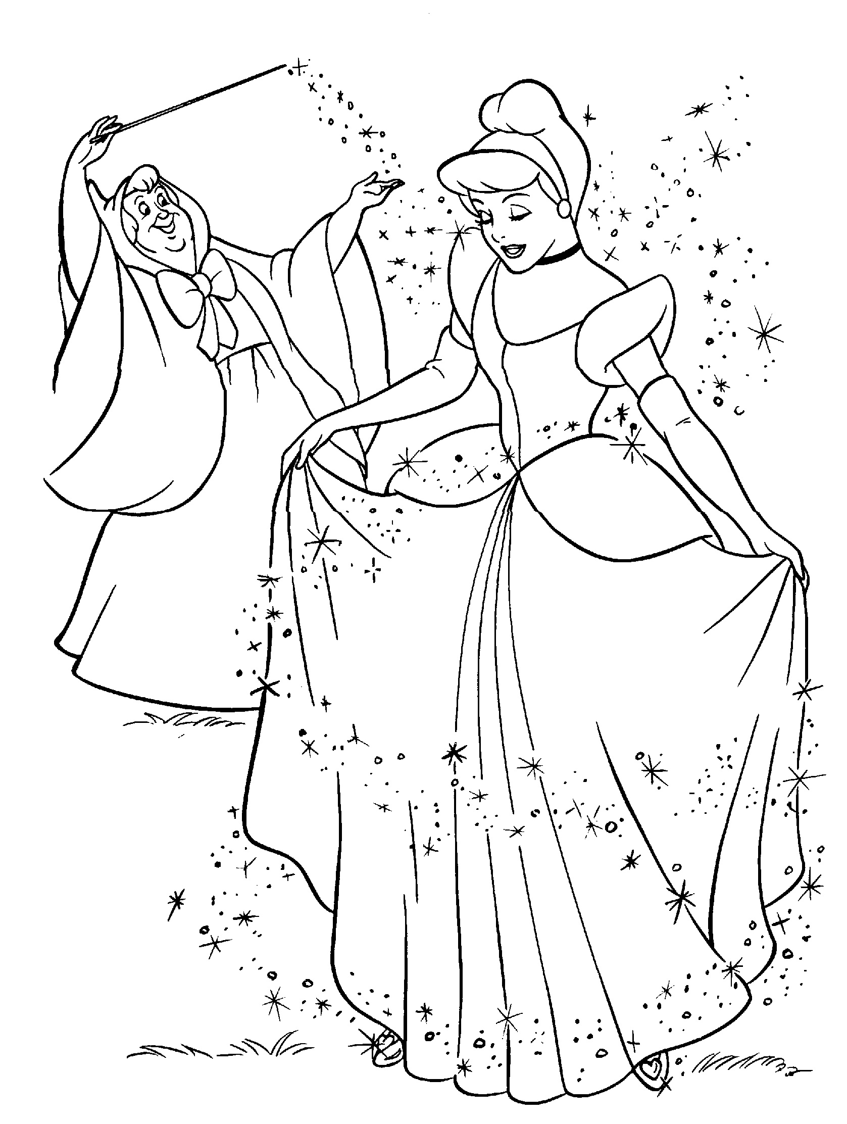 Free cinderella coloring pages to color