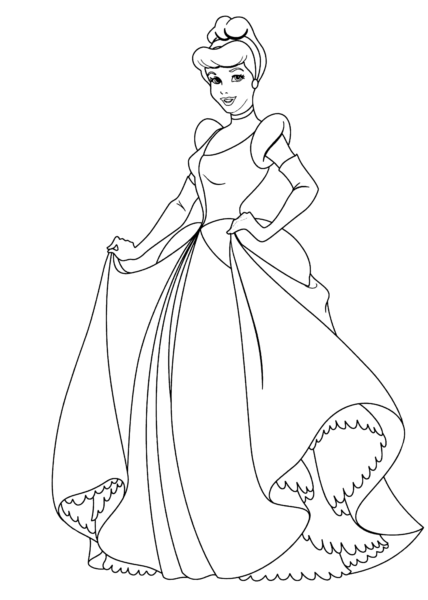 Cinderella princess coloring pages for kids printable free cinderella coloring pages disney princess colors princess coloring pages