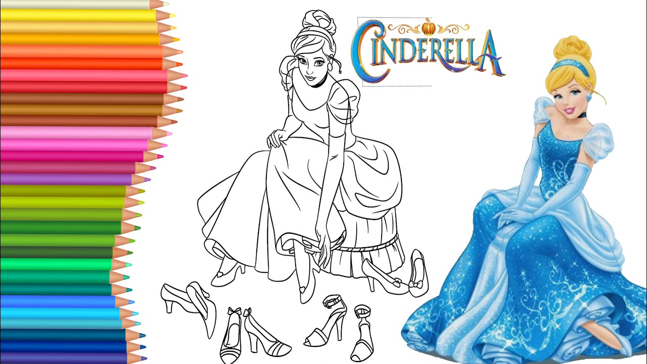 Disney princess cinderella coloring page princesses coloring pages