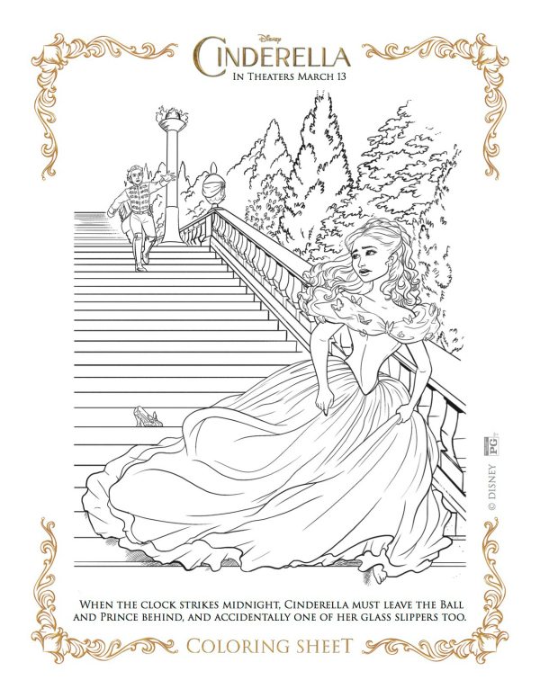 Free printable cinderella coloring page from disney