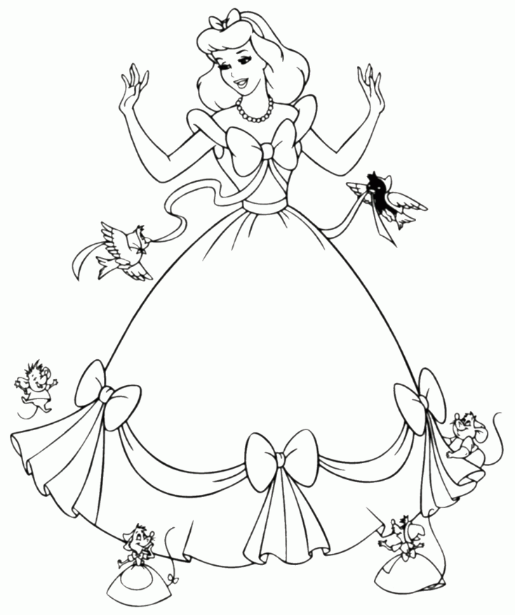 Cinderella coloring pages printable for free download