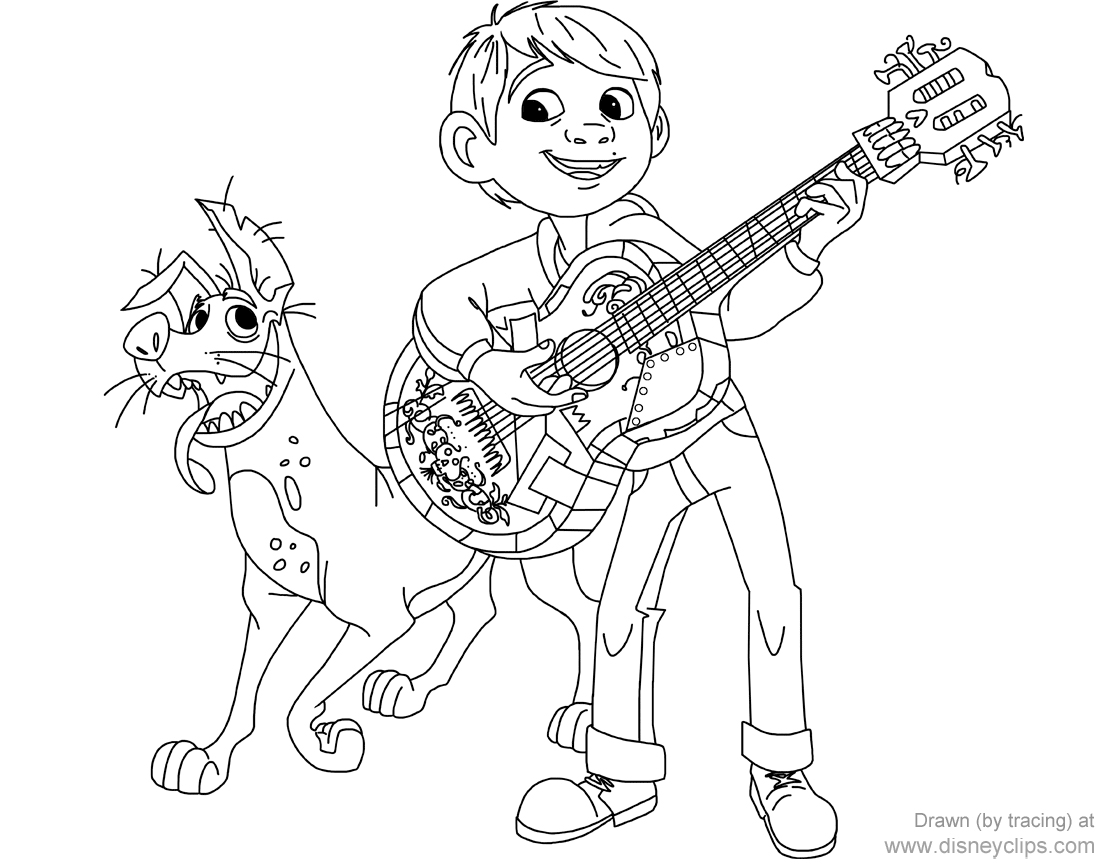 Disney pixars coco coloring pages