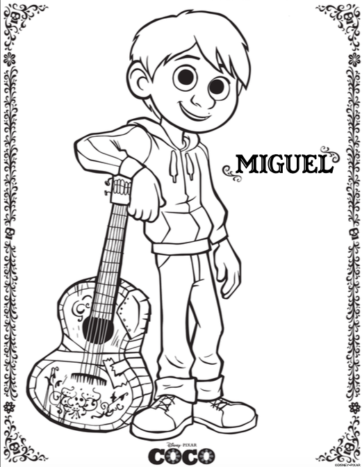 Free printable coloring pages for disney pixars coco