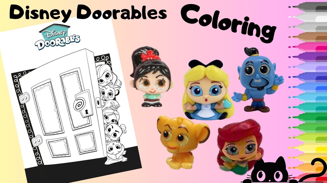 Coloring disney doorables ariel alice in wonderland genie and more