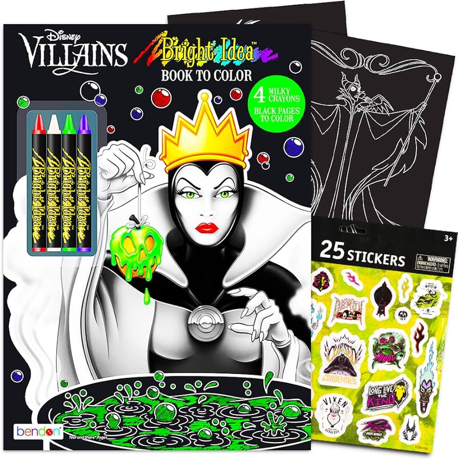 Disney villains coloring and activity book set with stickers toys games