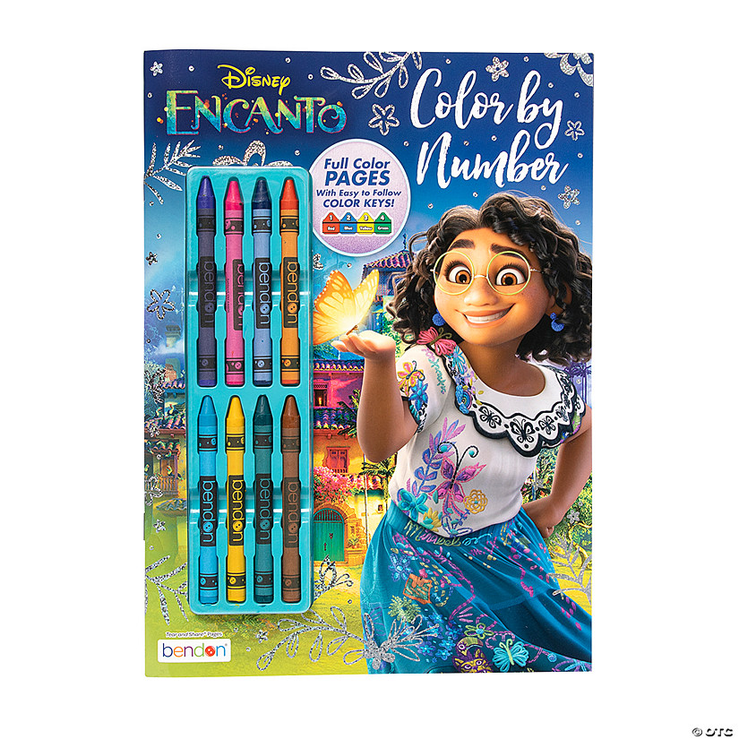 Disneys encanto color by number activity book with crayons oriental trading