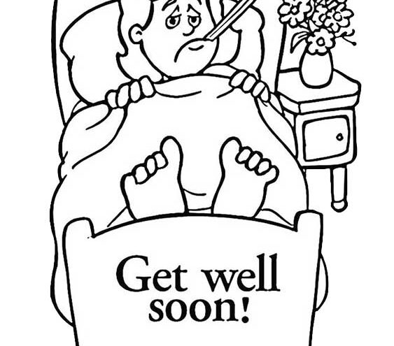 Free easy to print get well soon coloring pages