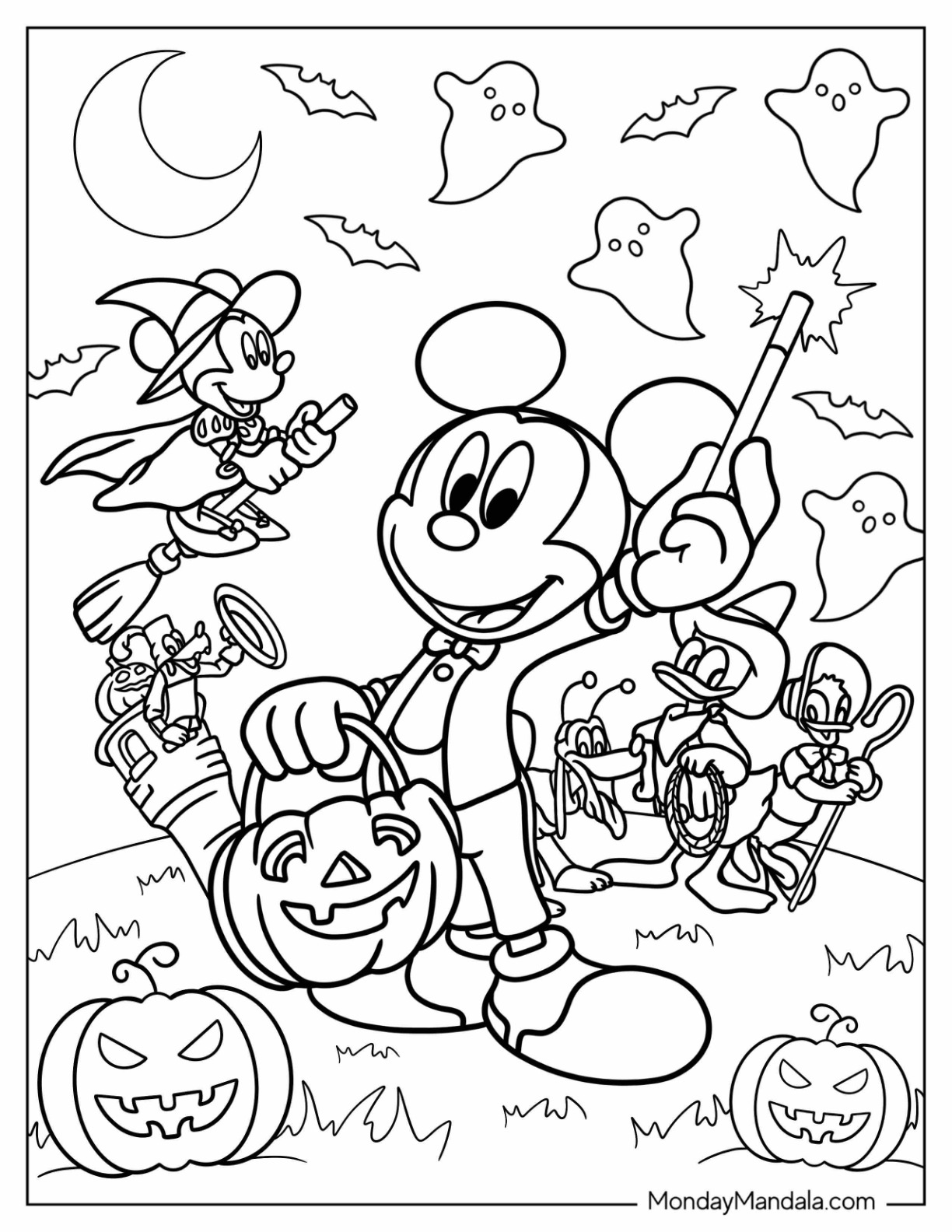 Disney halloween coloring pages free pdf printables