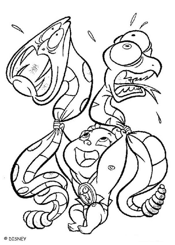 Baby hercules with snakes coloring pages