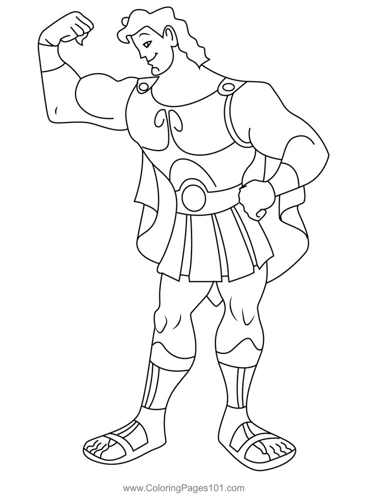 Hercules pose coloring page coloring pages printable coloring pages color