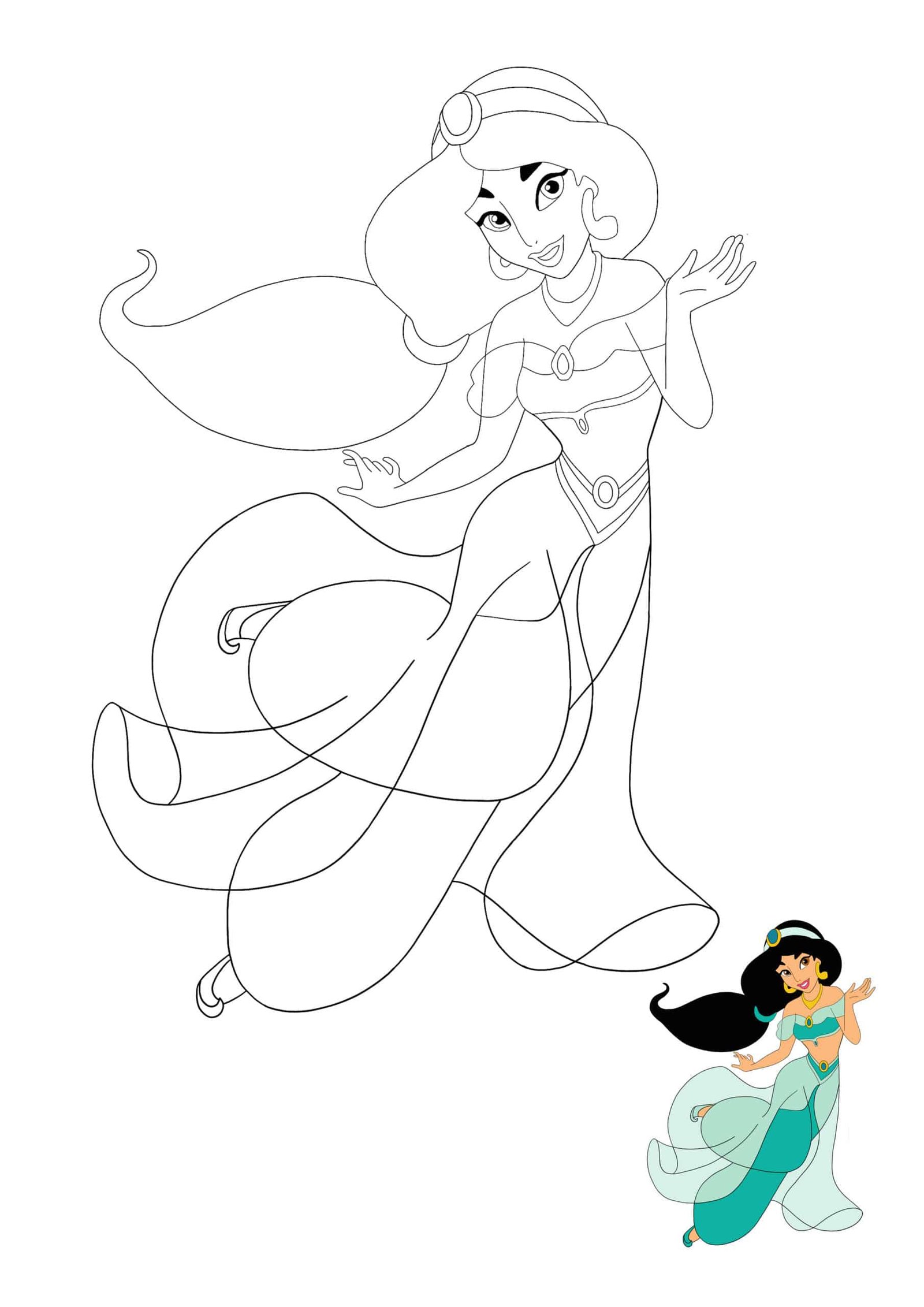 Princess jasmine coloring pages