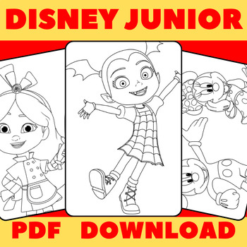 Disney junior coloring pages for students preschool pre