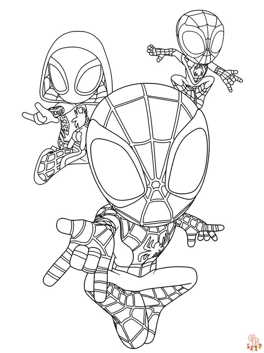 Spidey and his amazing friends coloring pages for kids