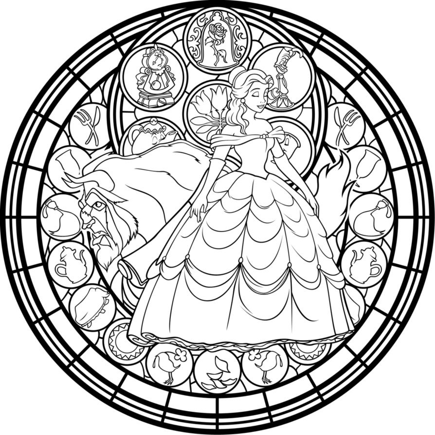 Disney stained glass disney coloring pages mandala coloring pages