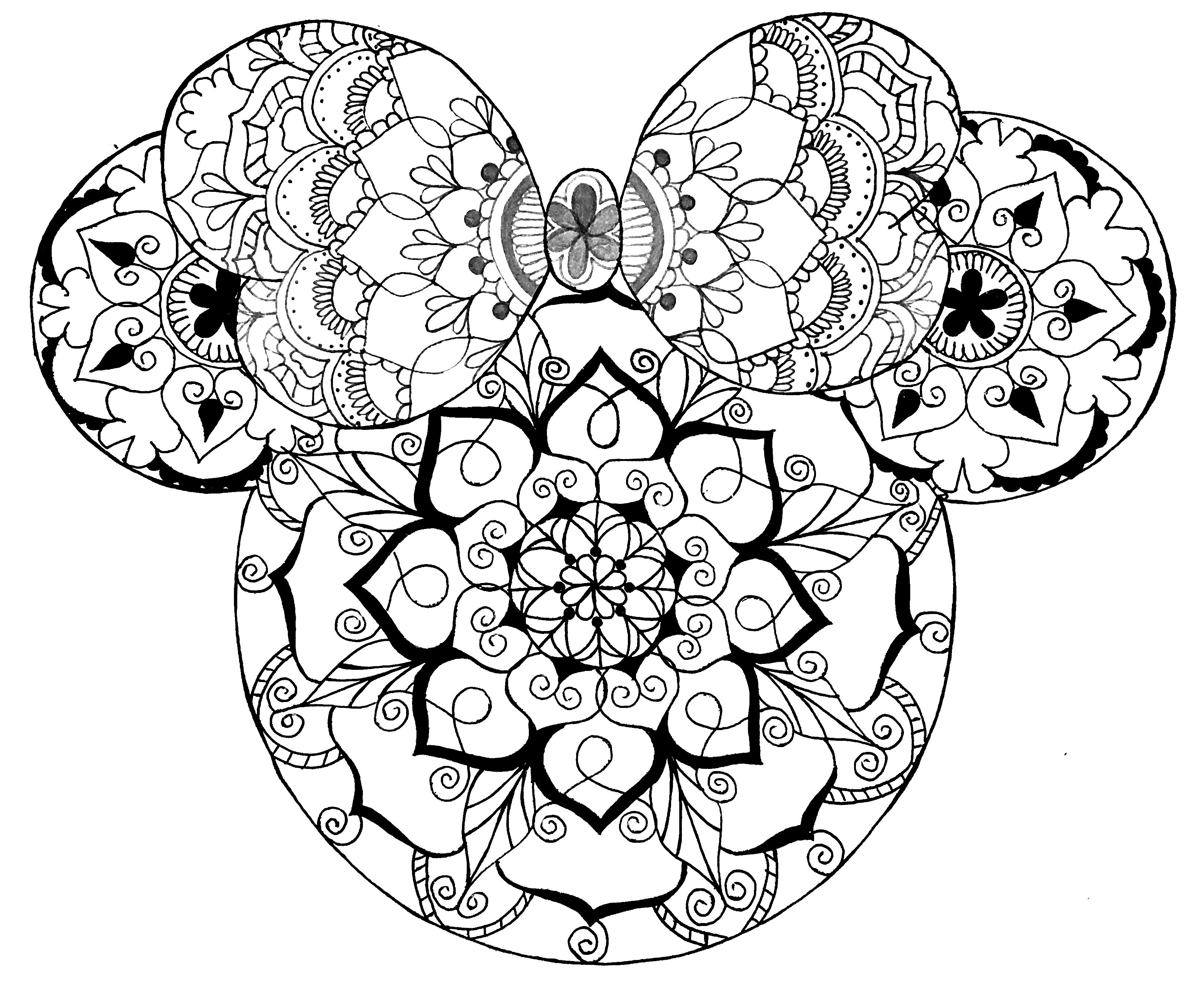 Disney mandala minnie mouse mandala art coloriage mickey coloriage mandala animaux dessin a colorier disney