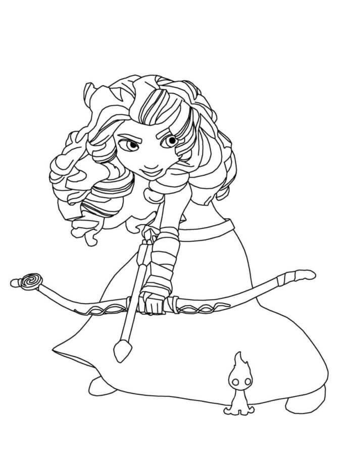 Disney princess named merida coloring page