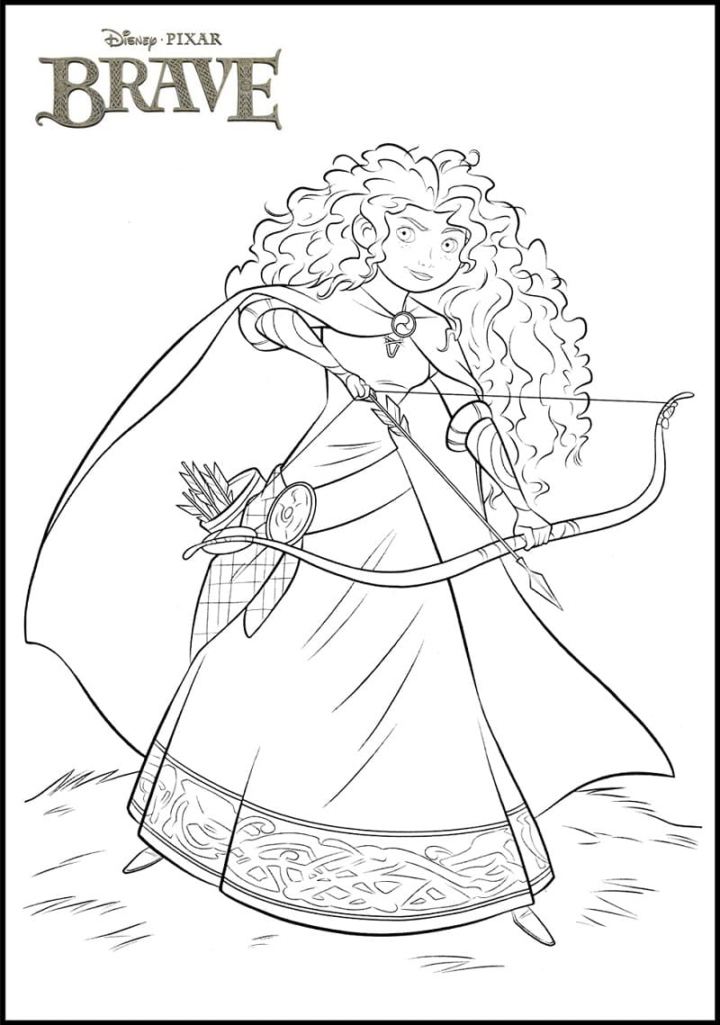 Princess merida from disney coloring page