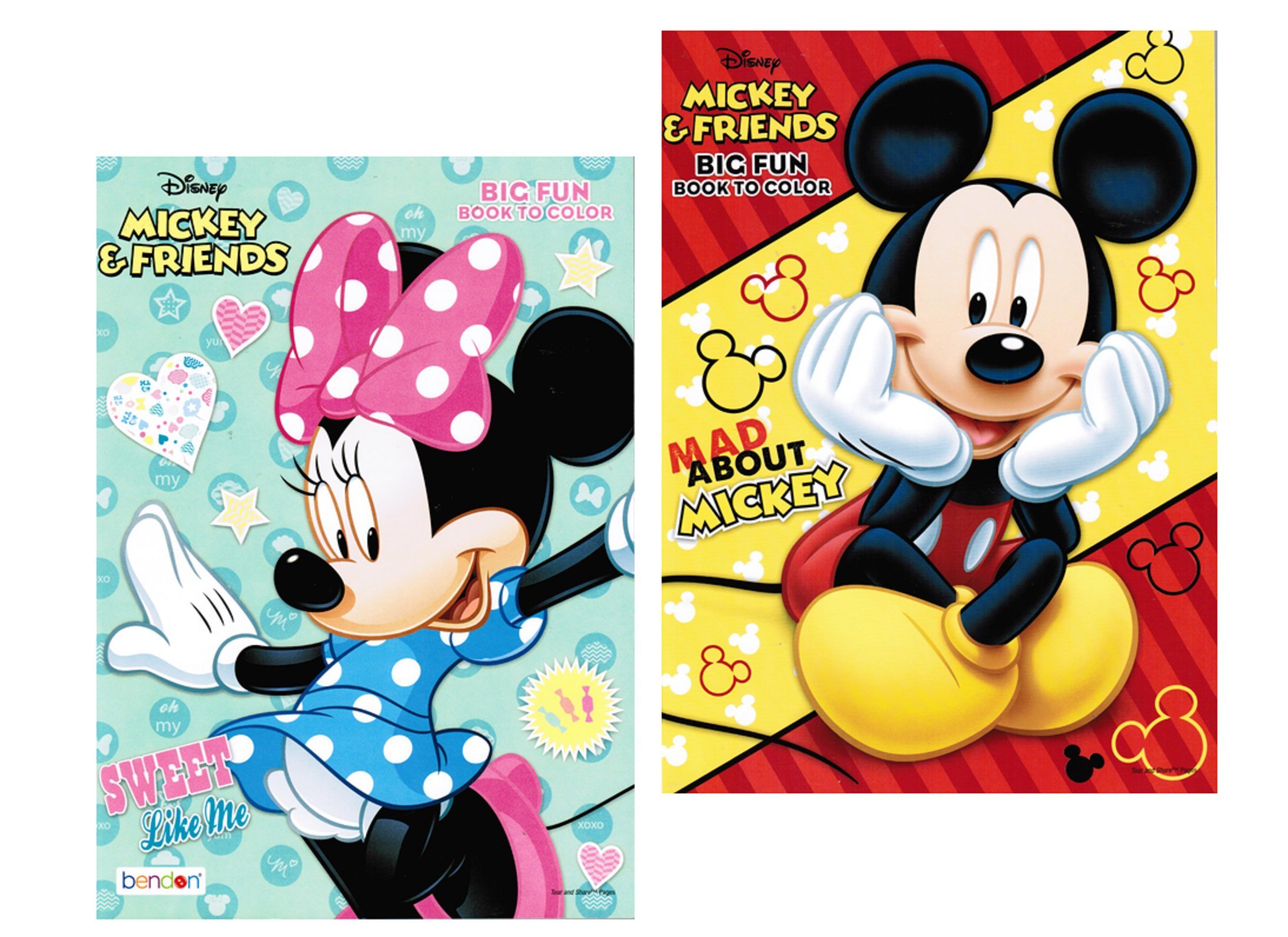 Disney mickey and minnie mouse coloring book set with tear and share pages toys games