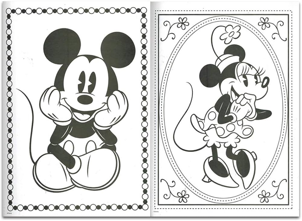 Disney mickey mouse coloring book for adults relaxation set