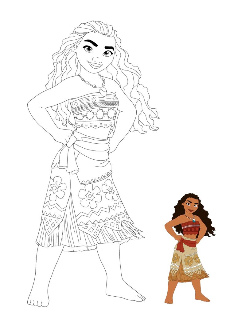 Princess moana coloring pages