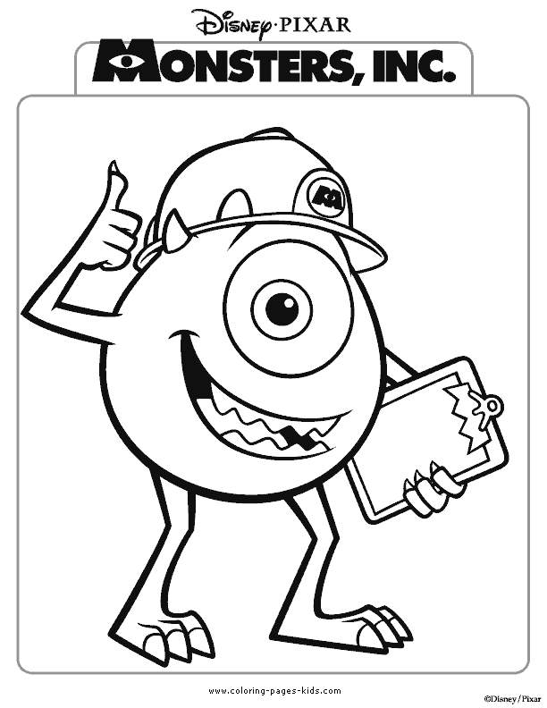 Monsters inc coloring pages