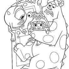 Mike sulley and boo coloring pages