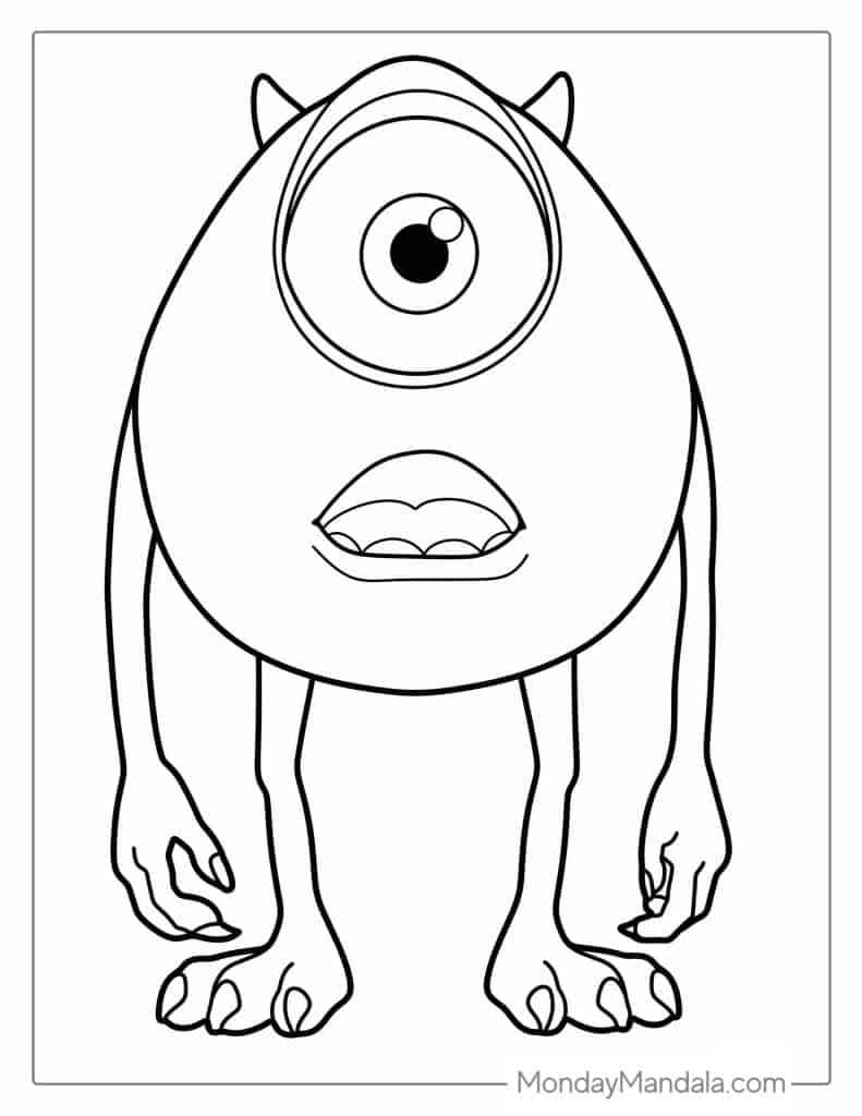 Monsters inc coloring pages free pdf printables