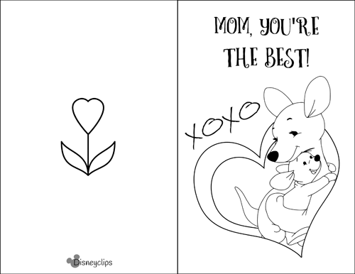 Printable disney mothers day cards