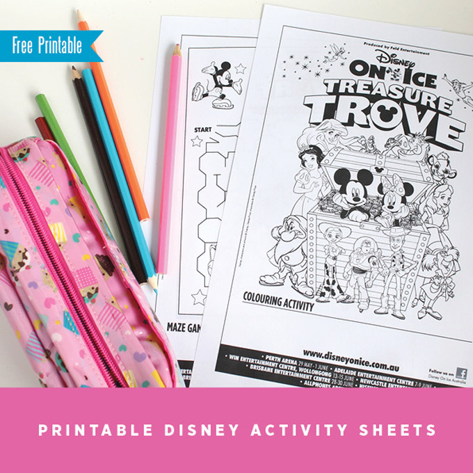 Free printable activity sheets for disney on ice