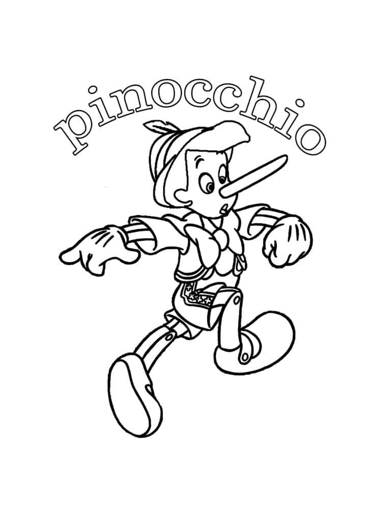 Pinocchio running away coloring page