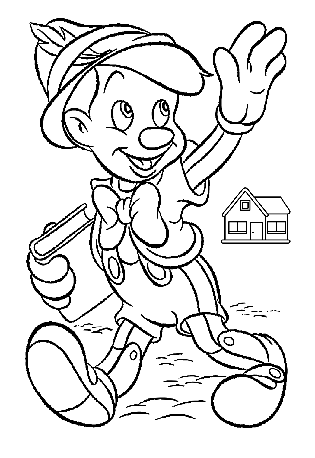Free printable disney pinocchio coloring page for adults and kids