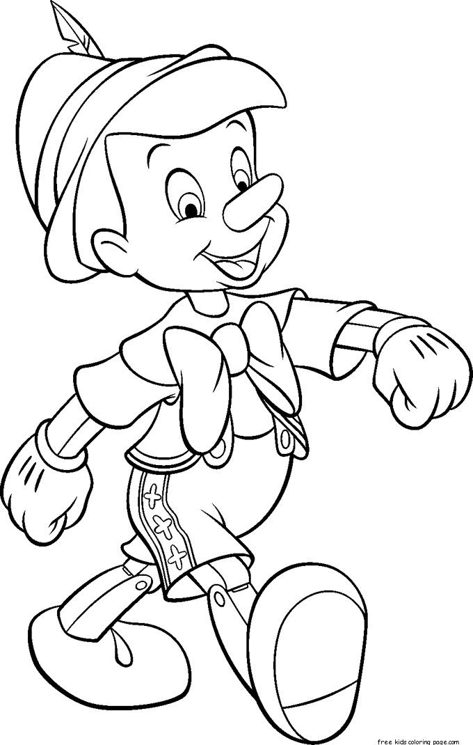 Printable pinocchio loring page for kids