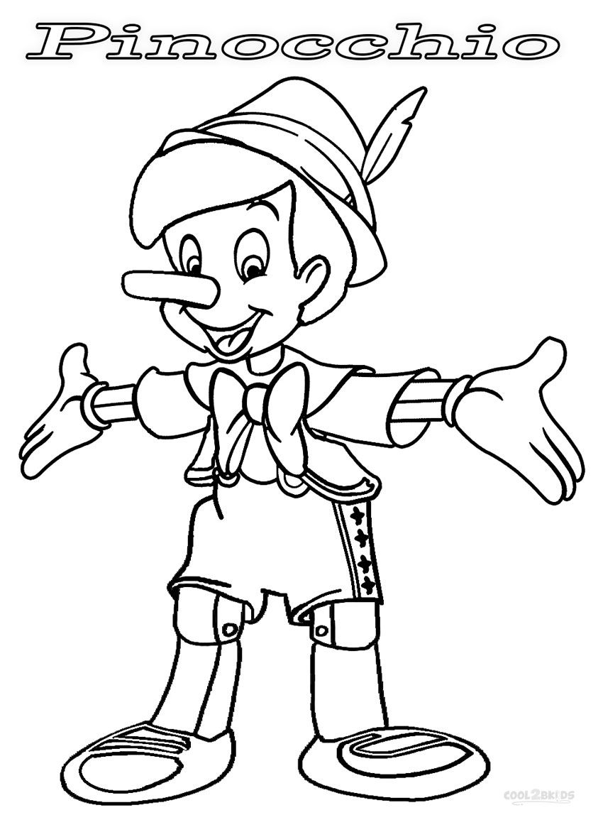 Printable pinocchio coloring pages for kids coolbkids cartoon coloring pages disney coloring pages toddler coloring book