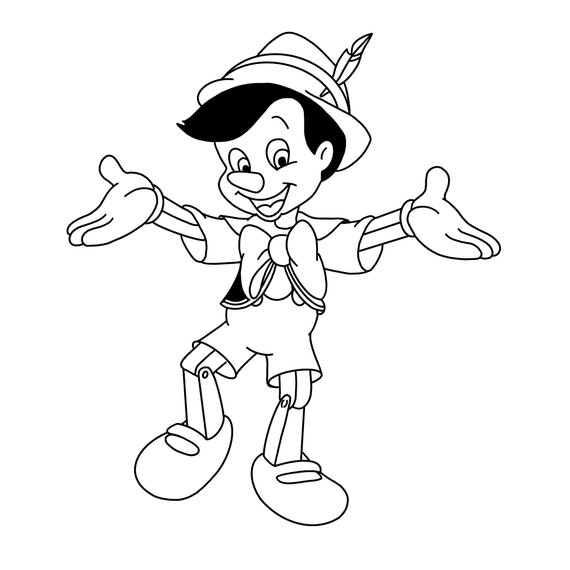 Pinocchio pinocchio digital files svgpngpdfjpeg childrens coloring pages