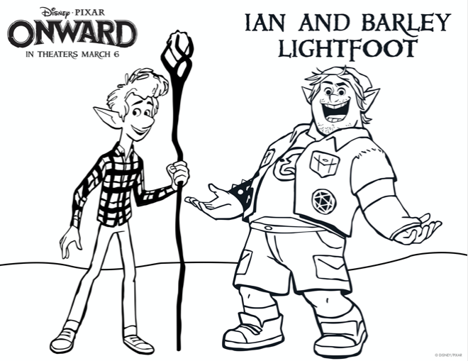 Disney pixar onward coloring pages printable free