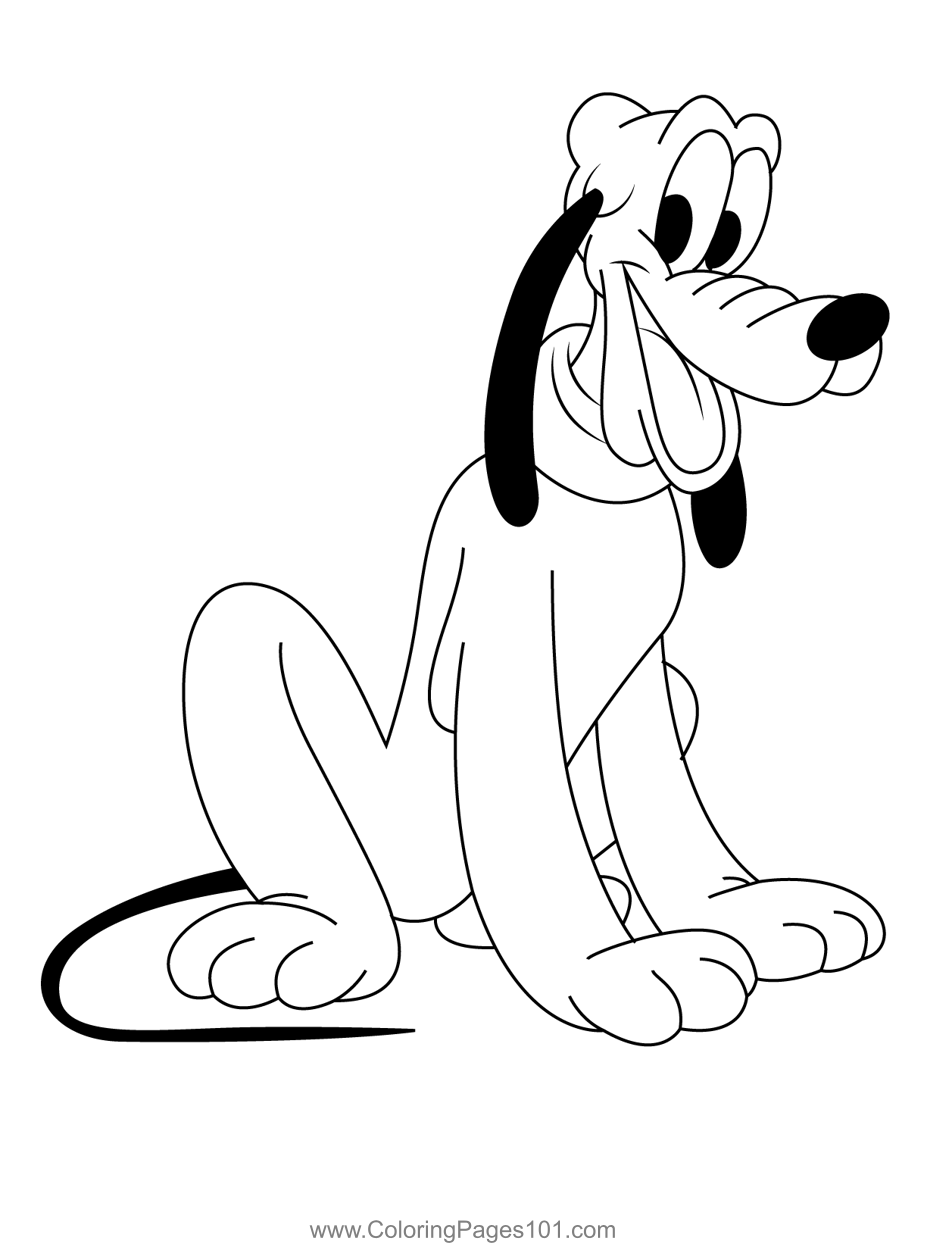 Sit pluto coloring page coloring pages coloring pages for kids printable coloring pages