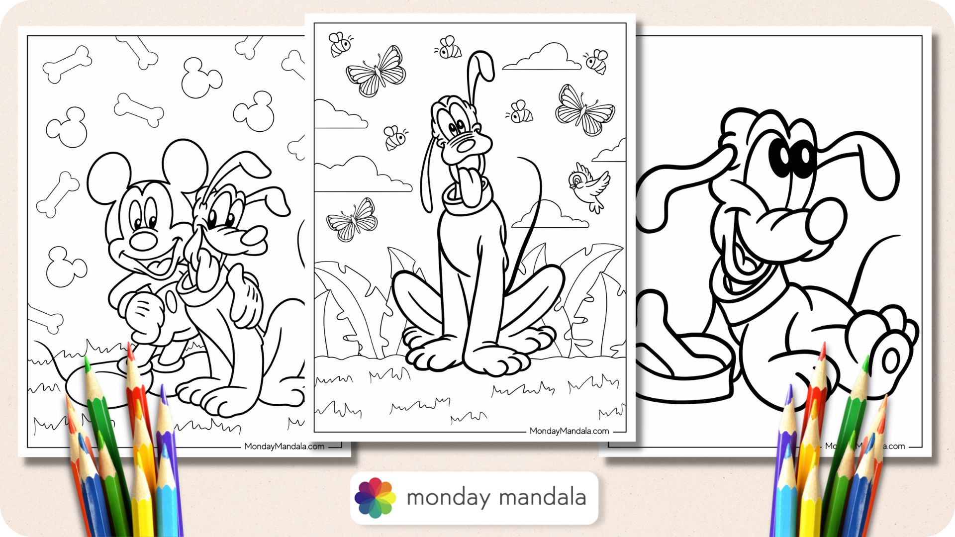 Pluto coloring pages free pdf printables