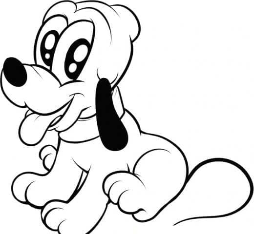 Cute baby pluto coloring page