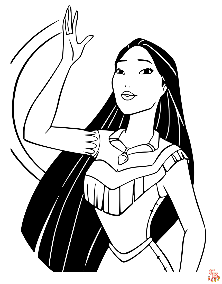 Enjoy with printable and free pocahontas coloring pages