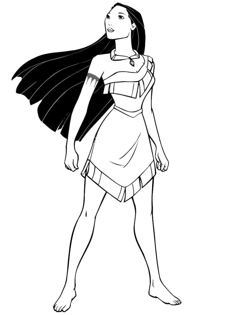 Beautiful pocahontas coloring page