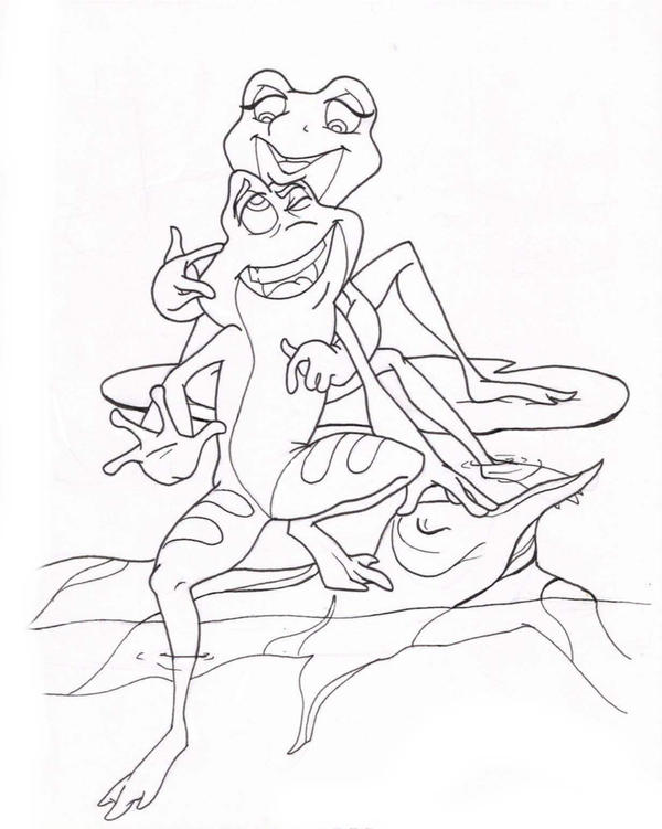 Princess frog coloring page by dark
