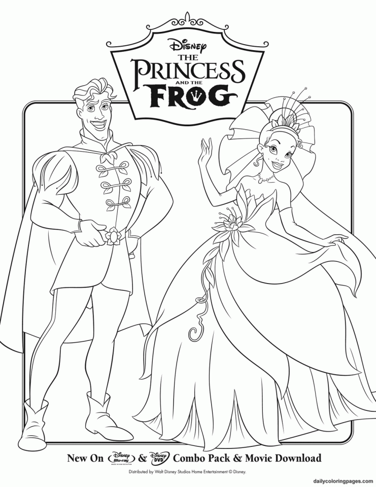 The princess and the frog coloring pages to print