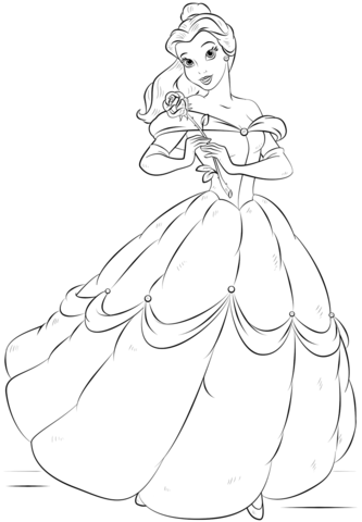 Belle coloring page free printable coloring pages